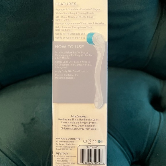 Viva spa Microneedle Facial Roller with 540 .25mm Needles To Rejuvenate Skin - Picture 2 of 12